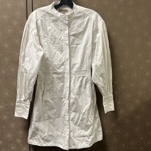 🔥🔥🔥Burberry White Long Sleeve Button Down Dress